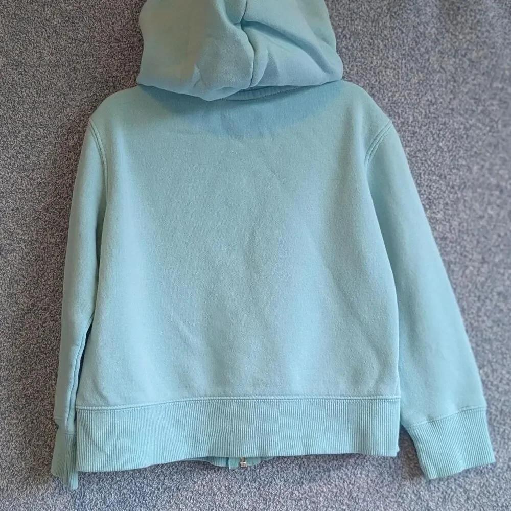 Amazon Essentials Girls Size XS 4T - 5T Aqua Blue Hooded Fleece Zip Up Jacket